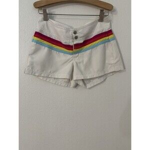 Old Navy Shorts Women's Size XS Rainbow Stripe On White LGBTQ Pride Athletic